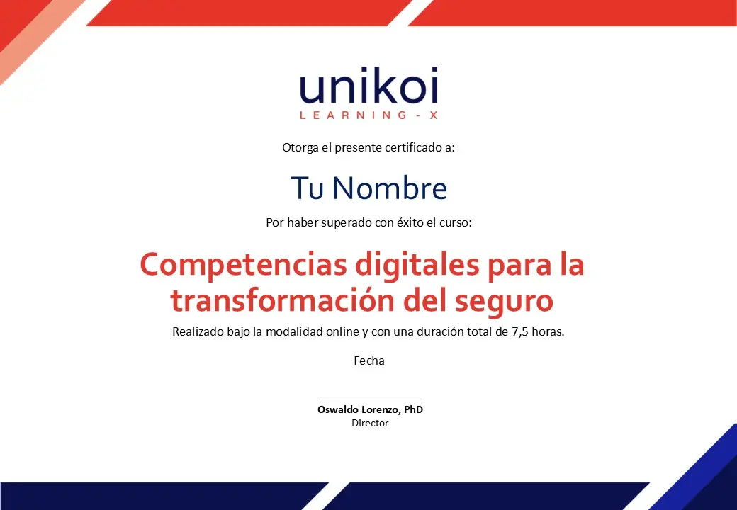 Certificado Unikoi - Competencias del seguro